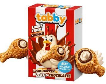 Кранчі Tabby 50г Milk Filled Chicken Chocolate (Куряча ніжка) (8684904802889) 00-00009941 фото