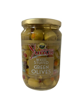 Оливки Yunus 700г Green Olives з начинкою (на Шпажках) 00-00006125 фото