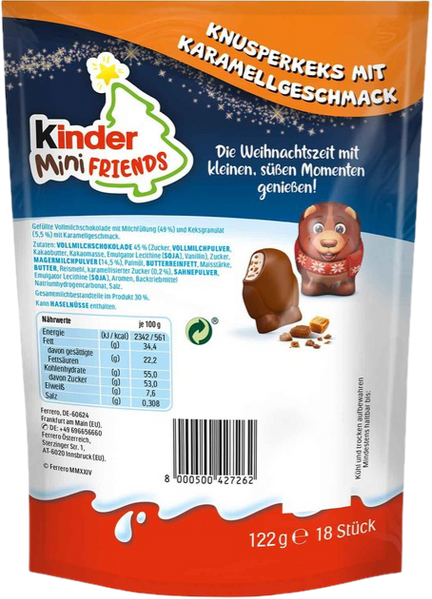 Kinder Mini Friends Milch 122г Caramel (Ведмедик) Шоколадні цукерки ЦБ-00002272 фото