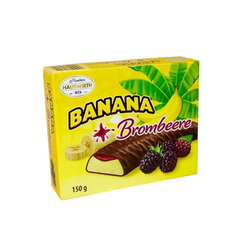Суфле Schoko Bananen+ Brombeere 150г Банан+ОЖИНА (Hauswirth) (ящ/24шт) 00-00007408 фото