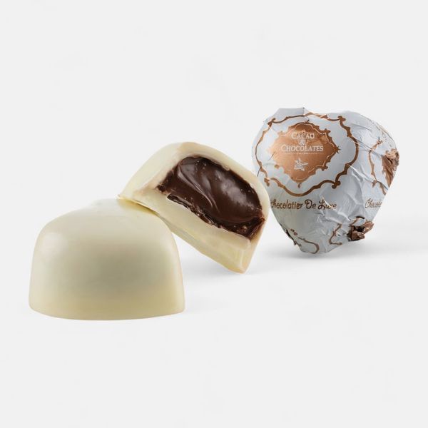 Цукерки Cacao&Chocolate HEART WHITE ALMOND (097) (Греція) (ящ/5кг) 00-00010243 фото