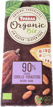 Шоколад Torras 100г \725 Bio Organic 90% CRIOLLO FORASTERO (б\глютену) (8410342006752) ЦБ-00001727 фото