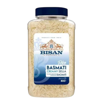 Рис Bisan 800г Басматі Creamy Sella довгозернистий шліфований (баночка) 00-00008632 фото