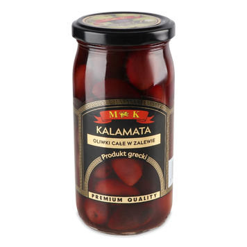 Оливки МК 350г Каламата (скло) (5902693180203) (ящ/6шт) 00-00003443 фото