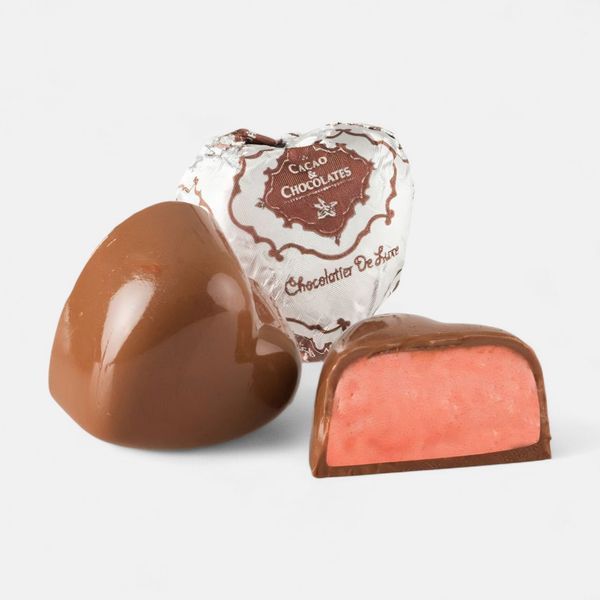 Цукерки Cacao&Chocolate HEART STRAWBERRY (015 _№7) (Греція) (ящ/5кг) 00-00010247 фото