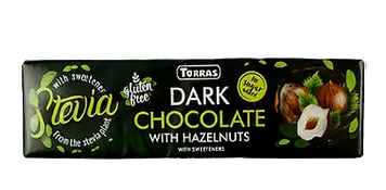 Шоколад Torras 300г Stevia чор. Фундук \373 (ящ/15шт) 00-00001259 фото