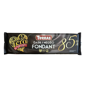 Шоколад Torras 300г чор. 85% Dark Fondant \369 (б\цукру, б\глютену) (ящ/15шт) 00-00003182 фото