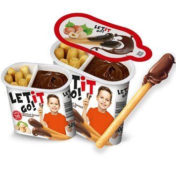 Let It Go Шок-на паста+Палички 50г Hazelnut+Breadsctick (ящ/24шт) ЦБ-00001003 фото