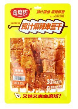 Снек Латяо Golden Mill 80г Шашлички з соєвого м'яса зі смаком гострої курки (6925678100613) 00-00009851 фото