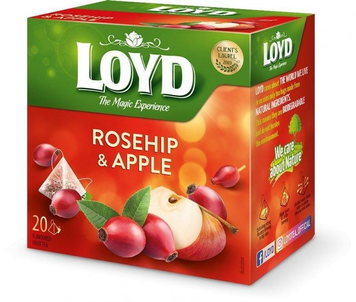 Чай LOYD (20 пірамідок) 40г Шипшина+Яблуко Rosehip & Apple (ящ/10шт) ЦБ-00001315 фото