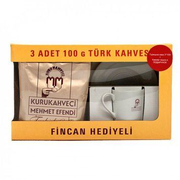 Набір Кава +ЧАШКА (мелена Kurukahveci Mehmet Efendi 300г) (Туреччина) 00-00008334 фото