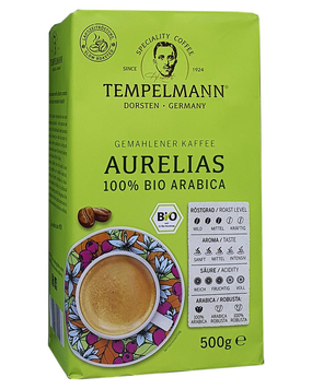 Кава мелена Tempelmann 500г Aurelias BIO (уп/12шт) 00-00006969 фото