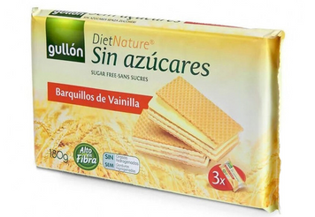 Вафлі Gullon Diet Nature 180г Ванільні (б\цукру) (8410376059380) 00-00004068 фото