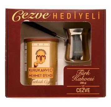 Набір Кава +ТУРКА (мелена Kurukahveci Mehmet Efendi 250г) (Туреччина) 00-00008333 фото