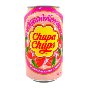 Напій Chupa Chups ж\б 345мл ПОЛУНИЦЯ з вершками -Strawberry Cream (уп/24шт) ЦБ-00001661 фото