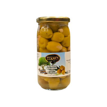 Оливки TEKSEN фаршировані 200г з Мигдалем (скло) (8699250034099) ЦБ-00001824 фото
