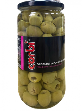 Оливки Corbi 700г (РОЖЕВА) Aceituna Verde Deshuesada б\к (8413236690228) (ящ/8шт) ЦБ-00001241 фото