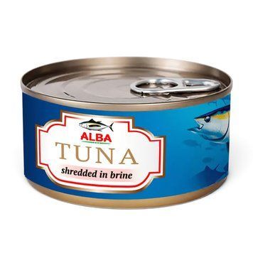 Тунець Алба Food 150г Салатний у власному соку (shredded in brine) (8852111028044) (24) 00-00000526 фото