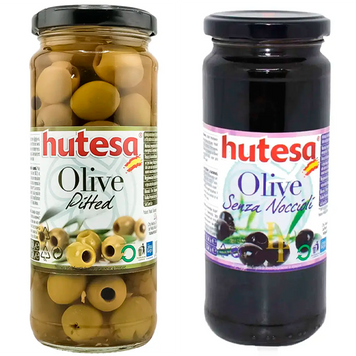 Оливки Hutesa 350г чорні/зелені б\к (скло) 00-00005002 фото